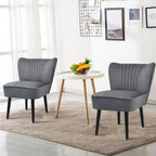 Fauteuil d'appoint sans accoudoirs turquoise/gris, lot de 2