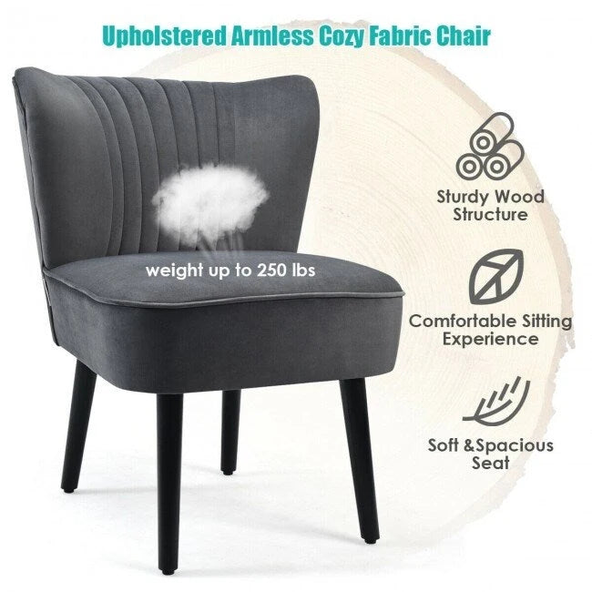 Fauteuil d'appoint sans accoudoirs turquoise/gris, lot de 2