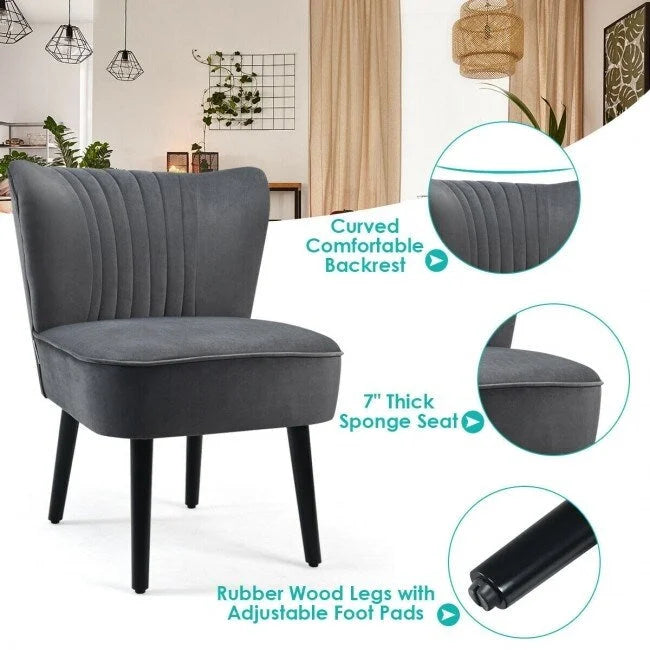 Fauteuil d'appoint sans accoudoirs turquoise/gris, lot de 2