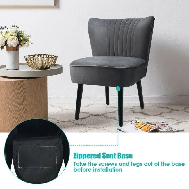 Fauteuil d'appoint sans accoudoirs turquoise/gris, lot de 2