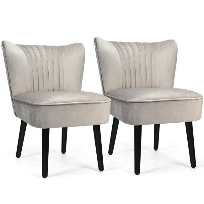 Fauteuil d'appoint sans accoudoirs turquoise/gris, lot de 2
