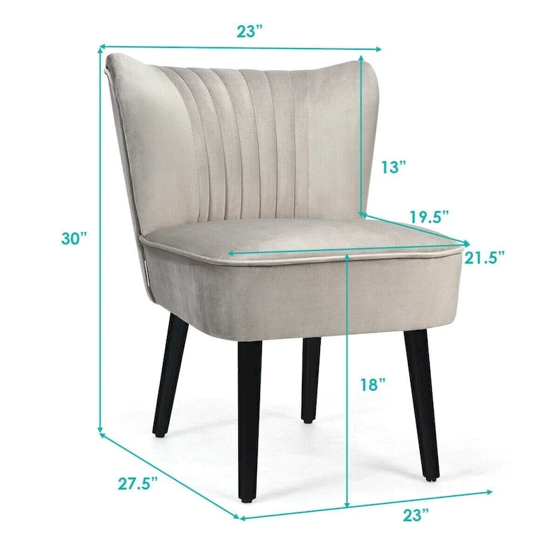 Fauteuil d'appoint sans accoudoirs turquoise/gris, lot de 2