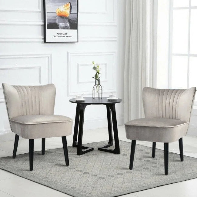 Fauteuil d'appoint sans accoudoirs turquoise/gris, lot de 2