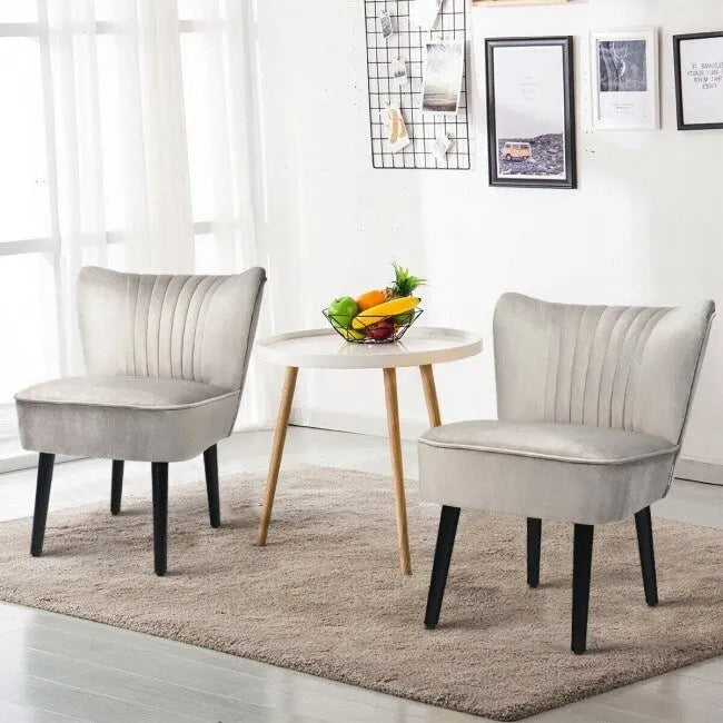 Fauteuil d'appoint sans accoudoirs turquoise/gris, lot de 2