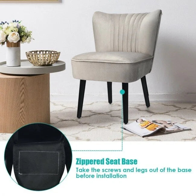 Fauteuil d'appoint sans accoudoirs turquoise/gris, lot de 2