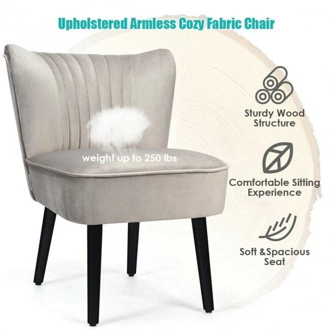 Fauteuil d'appoint sans accoudoirs turquoise/gris, lot de 2