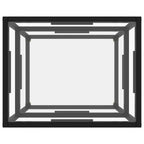 Table d'appoint en verre transparent et acier noir, 50×40×40 cm