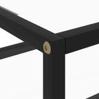 Table d'appoint en verre transparent et acier noir, 50×40×40 cm