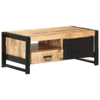 Table basse en bois recyclé avec rangement, style industriel, 1 pièce