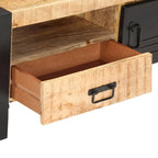 Table basse en bois recyclé avec rangement, style industriel, 1 pièce