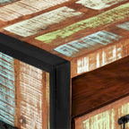 Table basse en bois recyclé avec rangement, style industriel, 1 pièce
