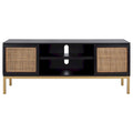 Meuble TV en rotin noir/naturel à 2 portes, L 137 cm – 1 unité