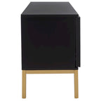 Meuble TV en rotin noir/naturel à 2 portes, L 137 cm – 1 unité