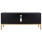 Meuble TV en rotin noir/naturel à 2 portes, L 137 cm – 1 unité
