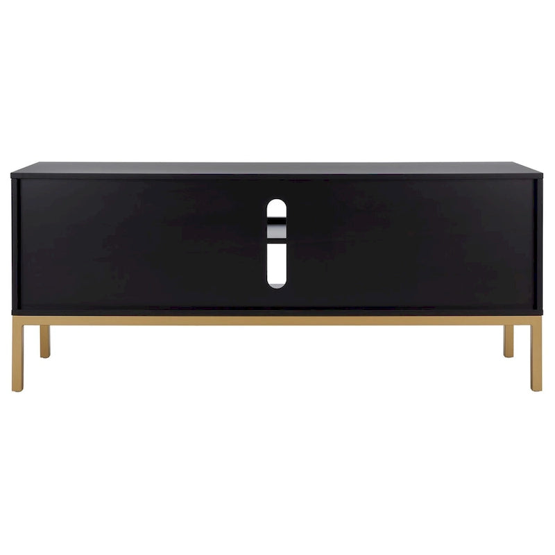 Meuble TV en rotin noir/naturel à 2 portes, L 137 cm – 1 unité