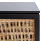 Meuble TV en rotin noir/naturel à 2 portes, L 137 cm – 1 unité