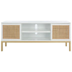 Meuble TV en rotin noir/naturel à 2 portes, L 137 cm – 1 unité