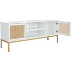 Meuble TV en rotin noir/naturel à 2 portes, L 137 cm – 1 unité