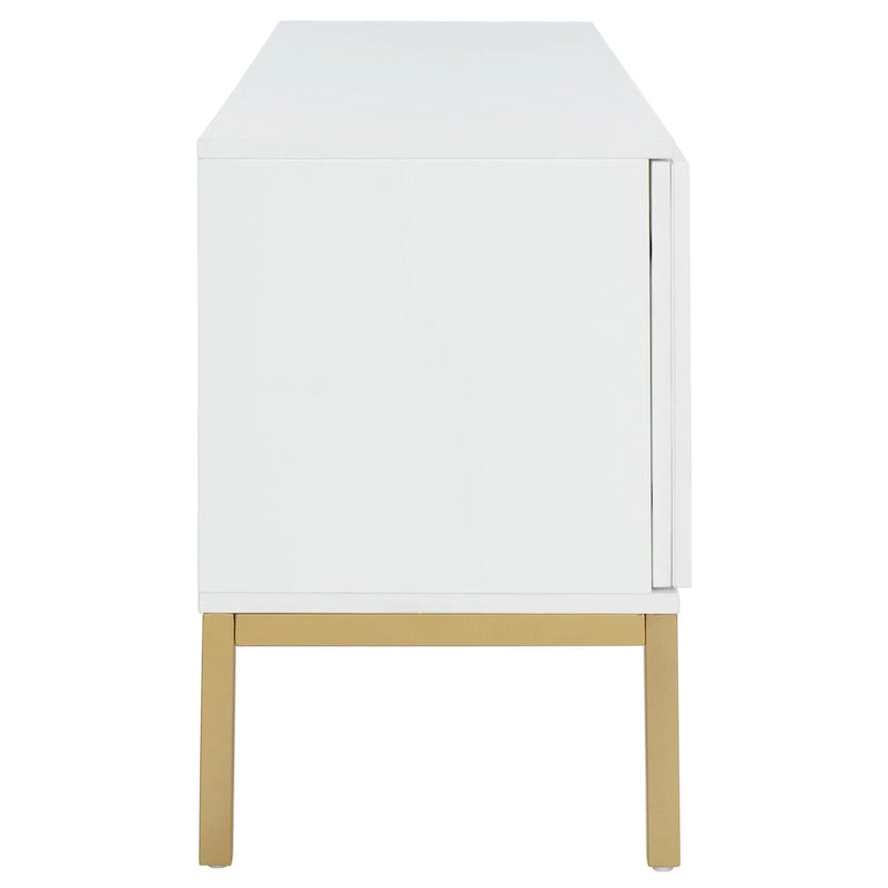 Meuble TV en rotin noir/naturel à 2 portes, L 137 cm – 1 unité