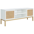 Meuble TV en rotin noir/naturel à 2 portes, L 137 cm – 1 unité