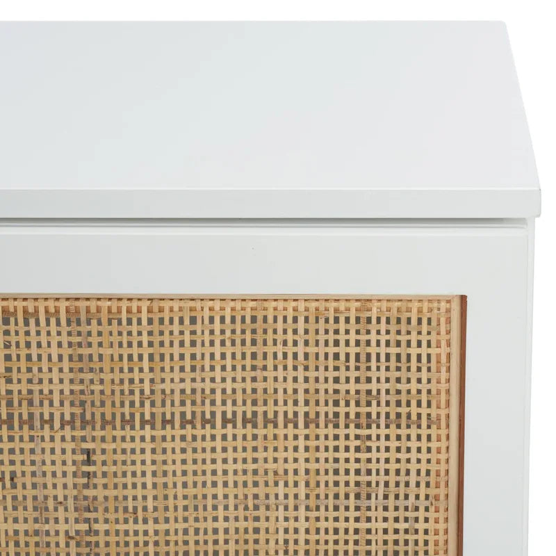 Meuble TV en rotin noir/naturel à 2 portes, L 137 cm – 1 unité