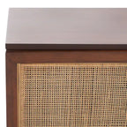 Meuble TV en rotin noir/naturel à 2 portes, L 137 cm – 1 unité