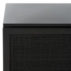Meuble TV en rotin noir/naturel à 2 portes, L 137 cm – 1 unité