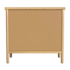 Commode 3 tiroirs marron clair/naturel avec pieds arrondis – 1 personne