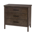Commode 3 tiroirs marron clair/naturel avec pieds arrondis – 1 personne