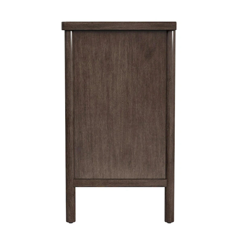 Commode 3 tiroirs marron clair/naturel avec pieds arrondis – 1 personne