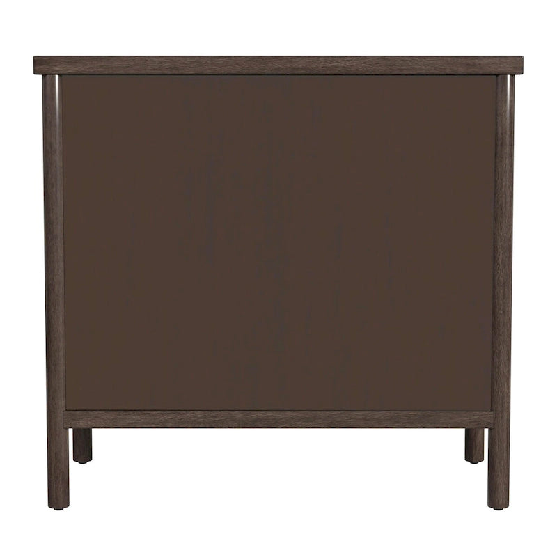 Commode 3 tiroirs marron clair/naturel avec pieds arrondis – 1 personne