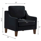 Fauteuil d'appoint en velours capitonné avec pieds en bois