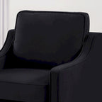 Fauteuil d'appoint en velours capitonné avec pieds en bois