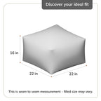 Pouf carré de 56 cm, noir et ivoire, 1 place