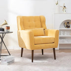 Fauteuil d'appoint rembourré avec oreiller lombaire, 1 place (Avocat/Orange/Beige/Jaune)