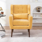 Fauteuil d'appoint rembourré avec oreiller lombaire, 1 place (Avocat/Orange/Beige/Jaune)