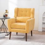 Fauteuil d'appoint rembourré avec oreiller lombaire, 1 place (Avocat/Orange/Beige/Jaune)