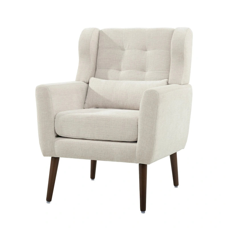 Fauteuil d'appoint rembourré avec oreiller lombaire, 1 place (Avocat/Orange/Beige/Jaune)