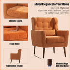 Fauteuil d'appoint rembourré avec oreiller lombaire, 1 place (Avocat/Orange/Beige/Jaune)