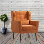 Fauteuil d'appoint rembourré avec oreiller lombaire, 1 place (Avocat/Orange/Beige/Jaune)