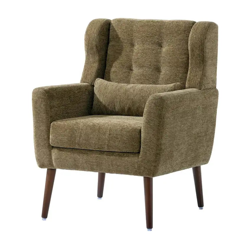 Fauteuil d'appoint rembourré avec oreiller lombaire, 1 place (Avocat/Orange/Beige/Jaune)