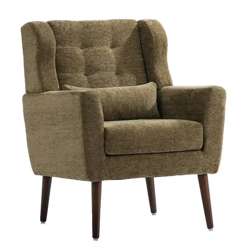Fauteuil d'appoint rembourré avec oreiller lombaire, 1 place (Avocat/Orange/Beige/Jaune)
