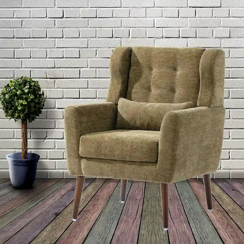 Fauteuil d'appoint rembourré avec oreiller lombaire, 1 place (Avocat/Orange/Beige/Jaune)