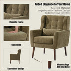 Fauteuil d'appoint rembourré avec oreiller lombaire, 1 place (Avocat/Orange/Beige/Jaune)