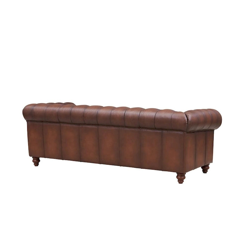 Canapé et fauteuil Chesterfield en cuir pleine fleur Hydeline Alton Bay - Canapé, fauteuil