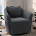 Fauteuil d'appoint rembourré gris/vert avec coussin de dossier, une place