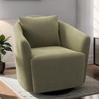 Fauteuil d'appoint rembourré gris/vert avec coussin de dossier, une place