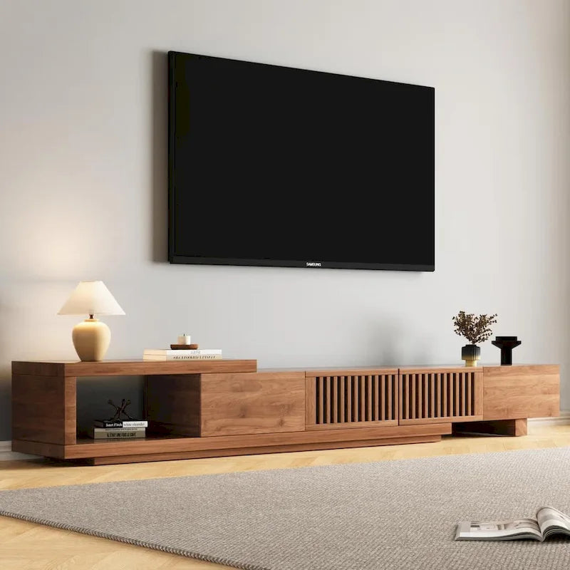 Meuble TV Extensible Noyer pour 1 Pièce, 103L x 15.74P x 13.78H
