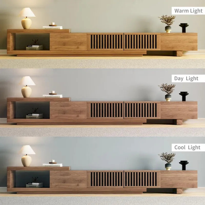 Meuble TV Extensible Noyer pour 1 Pièce, 103L x 15.74P x 13.78H