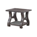 Jax 26 Inch Contemporary End Table, Flared Legs, Beveled, Platinum Gray